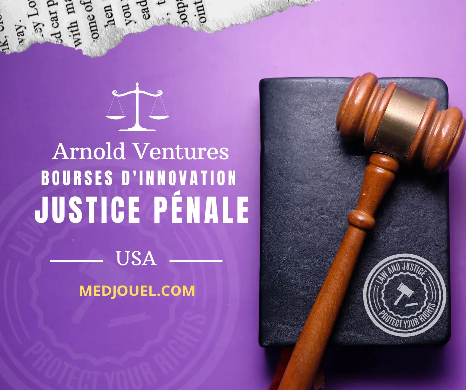 Bourses d’innovation Arnold Ventures en matière de justice pénale 2024 (120 000 $ à gagner)